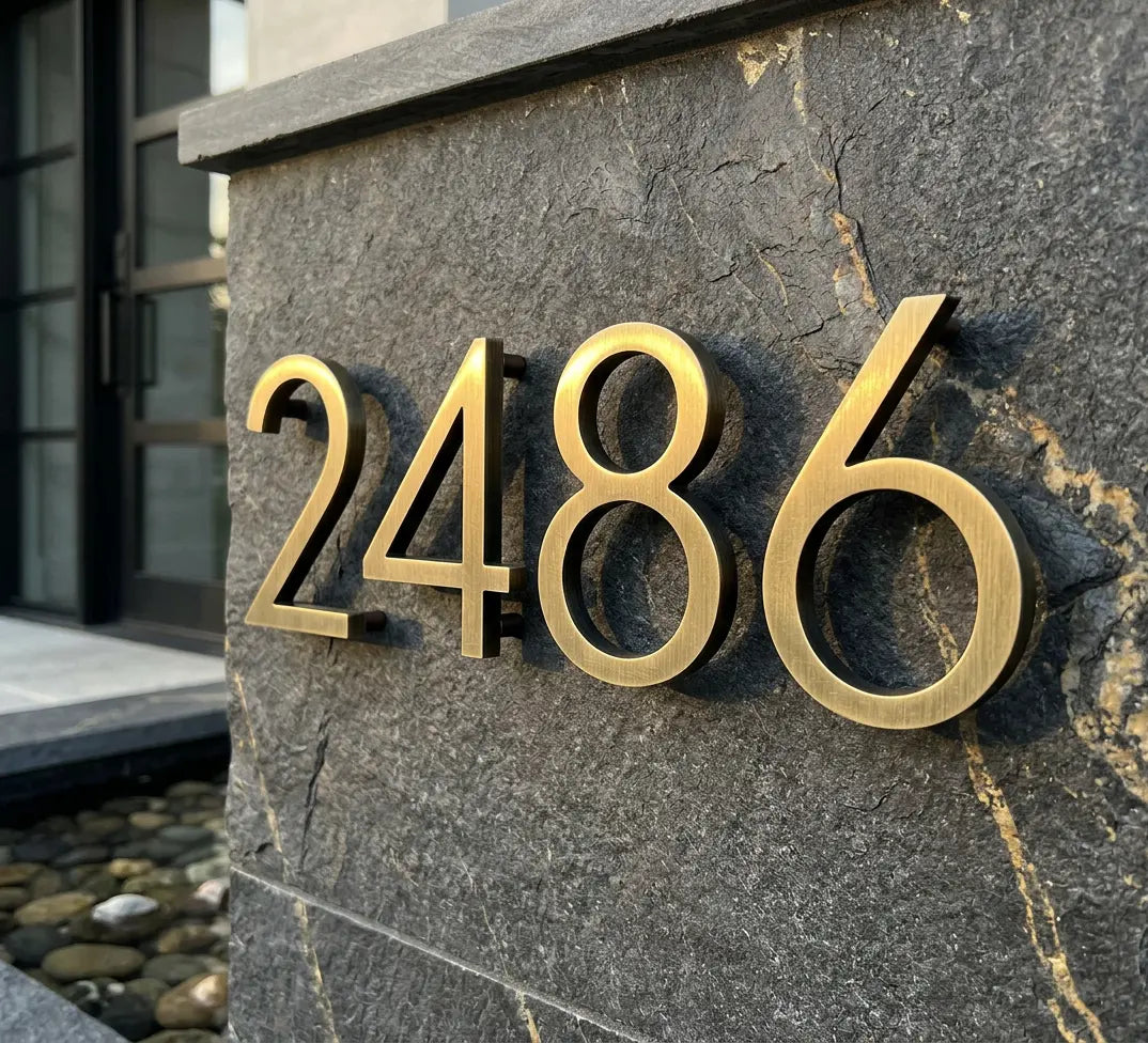 Lightly Aged Brass Sign Letters & Numbers