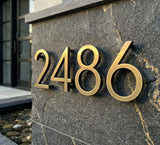 Lightly Aged Brass Sign Letters & Numbers