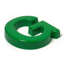 Green pigmented formed plastic sign letter