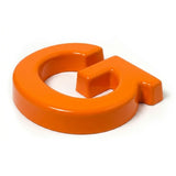 Orange pigmented formed plastic sign letter