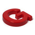Red pigmented formed plastic sign letter