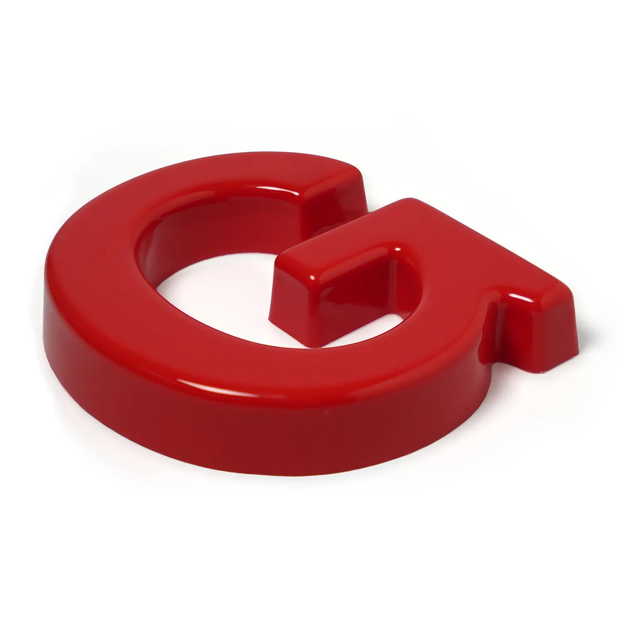 Red pigmented formed plastic sign letter