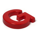 Red pigmented formed plastic sign letter