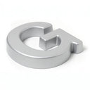 Metallic silver pigmented formed plastic sign letter