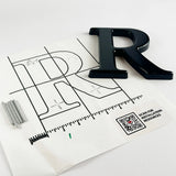 Formed plastic sign letters with mounting template and hardware
