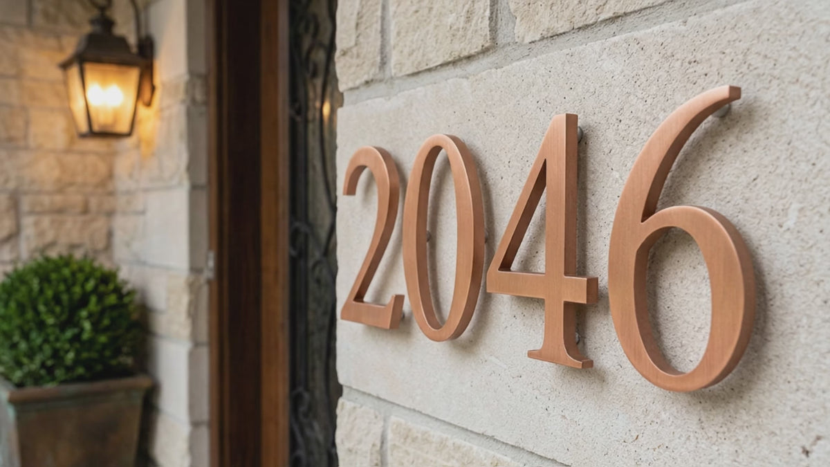 Brushed Copper Sign Letters & Numbers