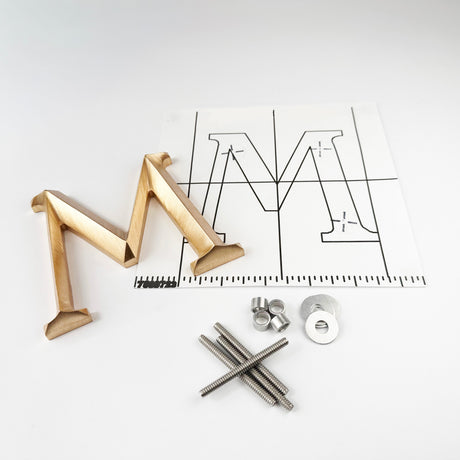 Hand Sanded Prismatic Cast Bronze Sign Letters & Numbers