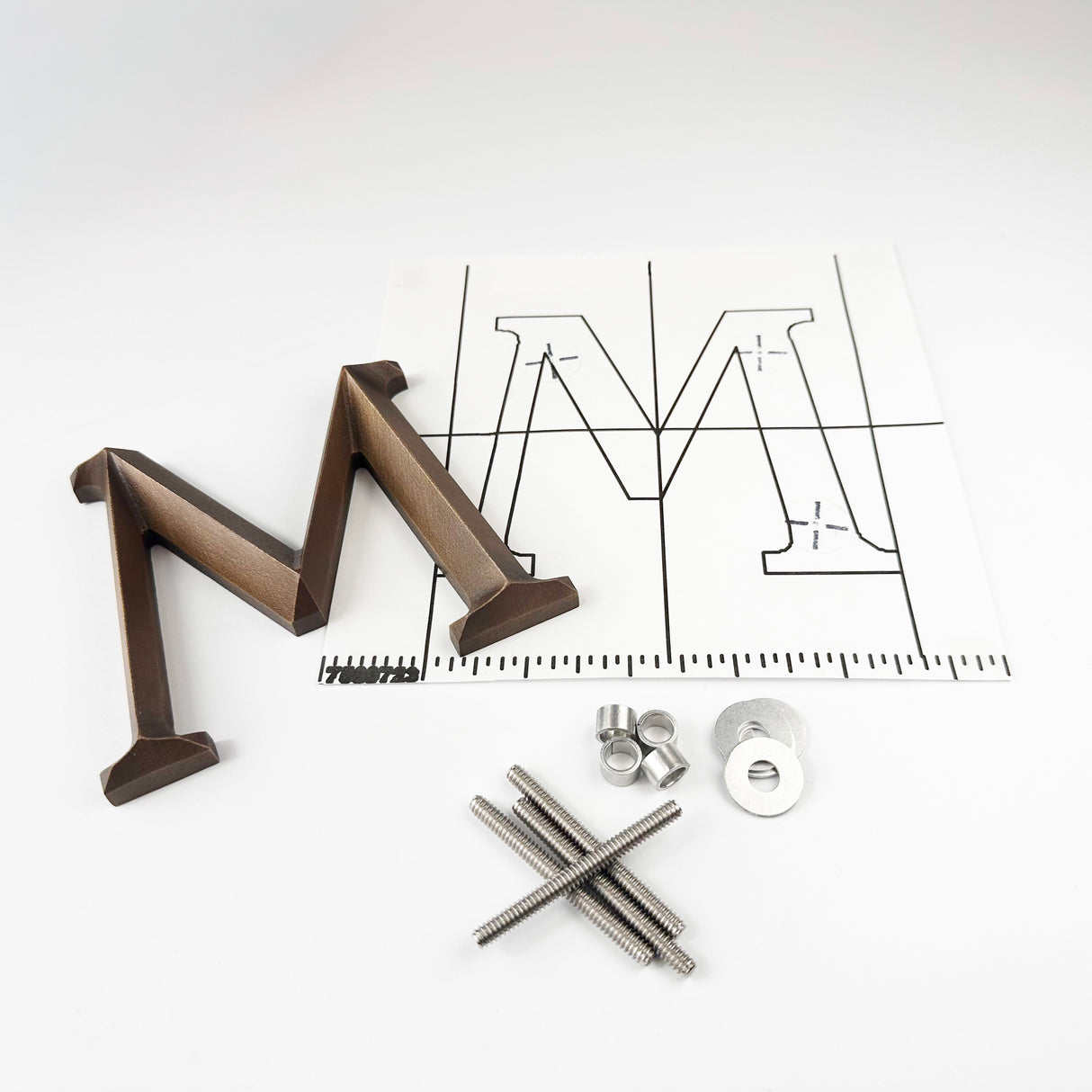 Lightly Aged Prismatic Cast Bronze Sign Letters & Numbers