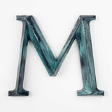 Turquoise Patina Prismatic Cast Bronze Sign Letters & Numbers