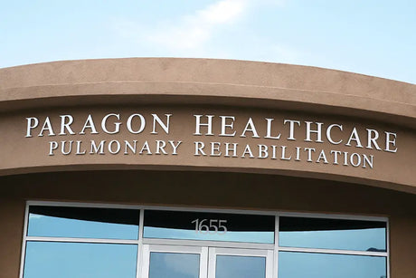 Healthcare center sign with cast aluminum sign letters