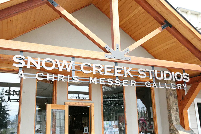 Gallery sign with cast aluminum sign letters