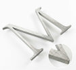 Vertically brushed 316 stainless steel division 10 architectural sign letter with finish closeup