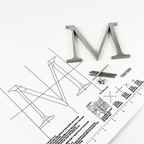 Orbital Brushed Stainless Steel Sign Letters & Numbers