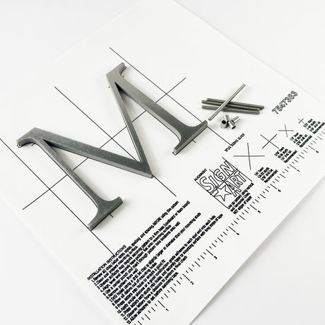 Orbital Brushed Stainless Steel Sign Letters & Numbers