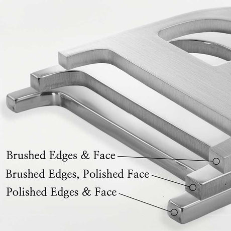 Brushed Stainless Steel Sign Letters & Numbers